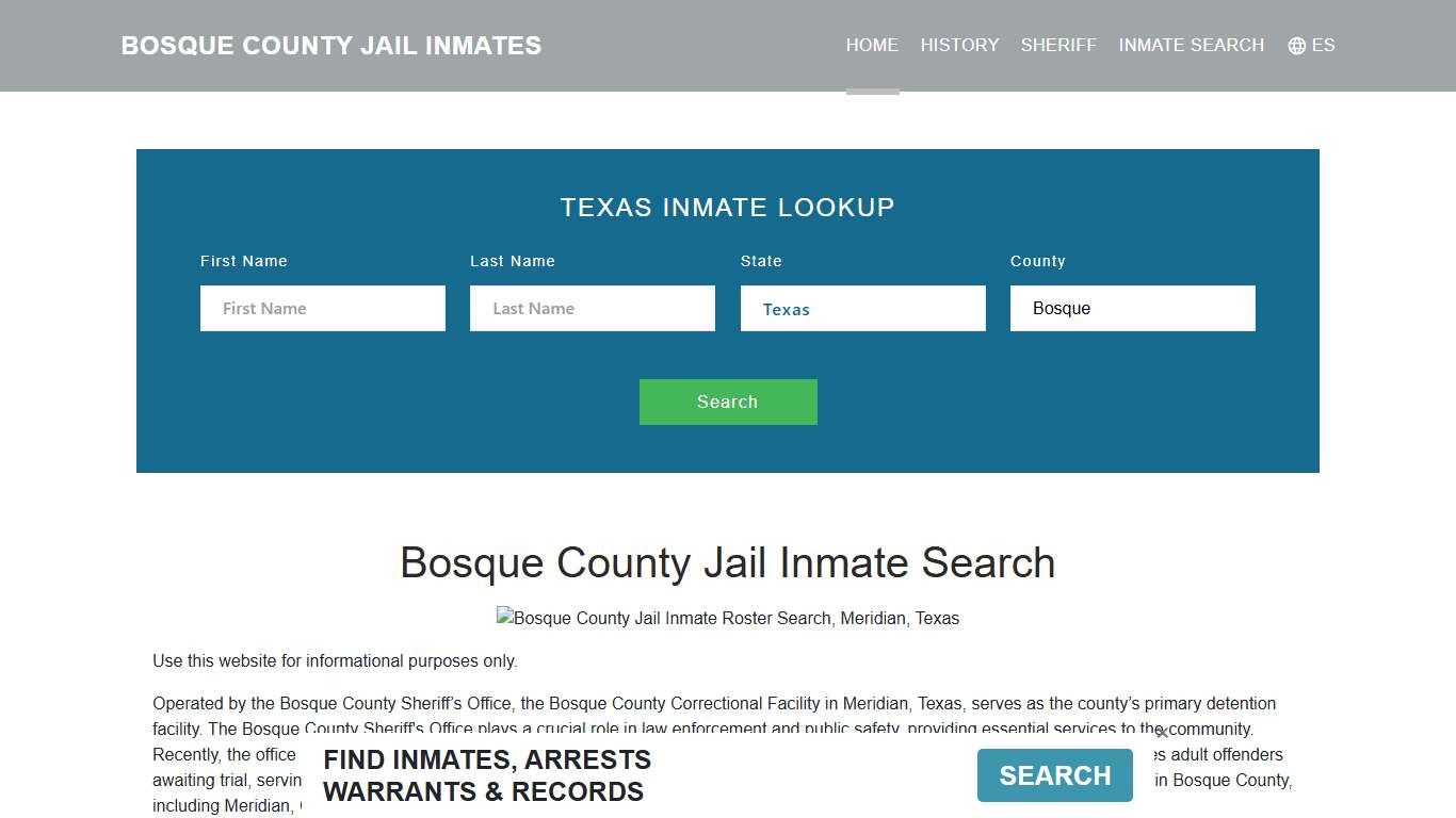Bosque County Jail Inmate Roster Lookup, Meridian, TX